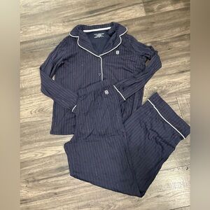Tommy Hilfiger Navy and Red Pinstripe Pajama Set
